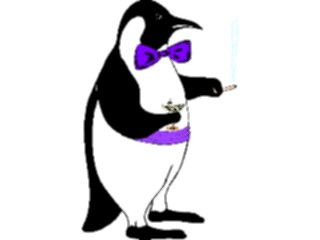 Sticker Custom Preview Image #021224 Animals Cartoons Penguinwith Drink Cigar
