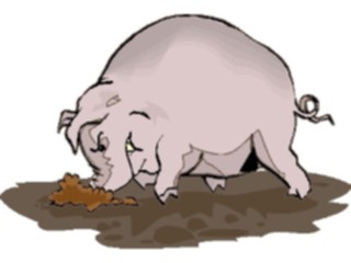 Sticker Custom Preview Image #021277 Animals Cartoons Pig Diggingin Mud