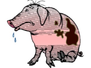 Sticker Custom Preview Image #021280 Animals Cartoons Pig Drooling