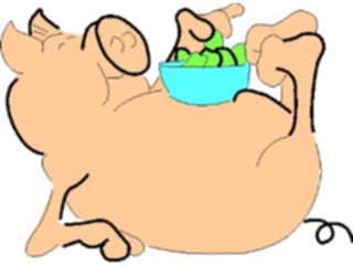 Sticker Custom Preview Image #021281 Animals Cartoons Pig Eating1