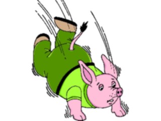Sticker Custom Preview Image #021285 Animals Cartoons Pig Falling