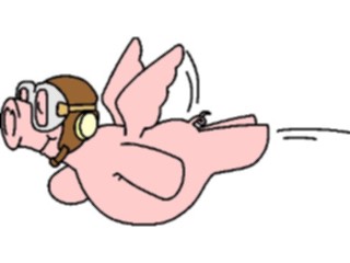 Sticker Custom Preview Image #021289 Animals Cartoons Pig Flying1