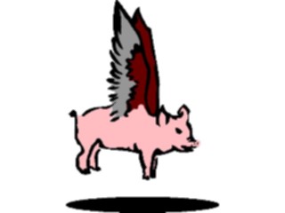 Sticker Custom Preview Image #021292 Animals Cartoons Pig Flying4