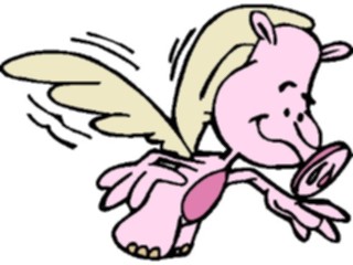 Sticker Custom Preview Image #021293 Animals Cartoons Pig Flying5