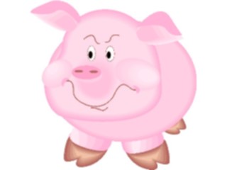 Sticker Custom Preview Image #021294 Animals Cartoons Pig Frowning