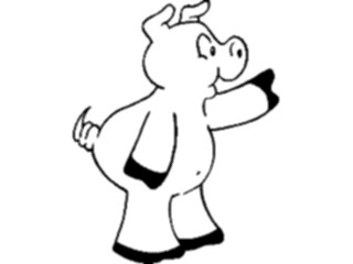 Sticker Custom Preview Image #021310 Animals Cartoons Pig Pointing