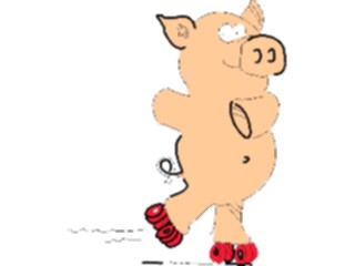 Sticker Custom Preview Image #021315 Animals Cartoons Pig Skating