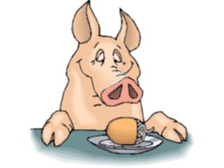 Sticker Custom Preview Image #021328 Animals Cartoons Pigwith Dinner