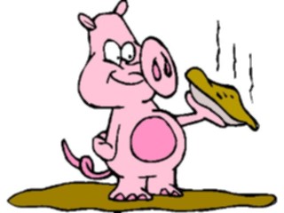 Sticker Custom Preview Image #021329 Animals Cartoons Pigwith Mud Pie