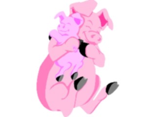 Sticker Custom Preview Image #021338 Animals Cartoons Pigs Hugging