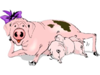 Sticker Custom Preview Image #021340 Animals Cartoons Pigs Nursing