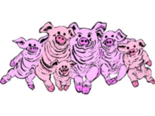 Sticker Custom Preview Image #021341 Animals Cartoons Pigs Smiling