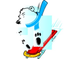 Sticker Custom Preview Image #021359 Animals Cartoons Polar Bear Sledding