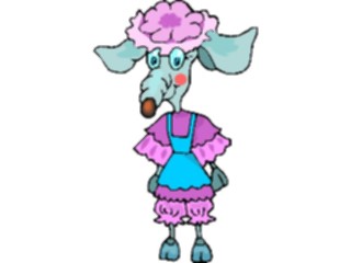 Sticker Custom Preview Image #021364 Animals Cartoons Poodle Dressed Up