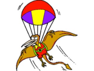 Sticker Custom Preview Image #021386 Animals Cartoons Pteradactylwith Parachute