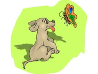 Sticker Custom Preview Image #021397 Animals Cartoons Puppy Butterfly2