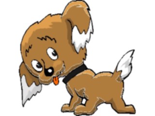 Sticker Custom Preview Image #021406 Animals Cartoons Puppy Rear View