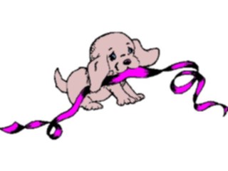 Sticker Custom Preview Image #021407 Animals Cartoons Puppy Ribbon