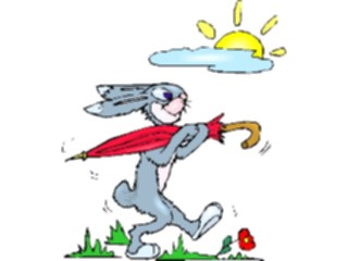 Sticker Custom Preview Image #021469 Animals Cartoons Rabbit Carrying Umbrella