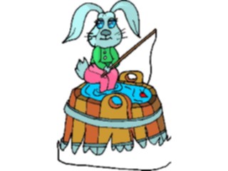 Sticker Custom Preview Image #021493 Animals Cartoons Rabbit Fishingin Barrel