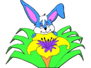 Sticker Custom Preview Image #021494 Animals Cartoons Rabbit Flower