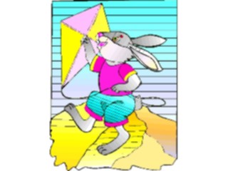 Sticker Custom Preview Image #021496 Animals Cartoons Rabbit Flying Kite