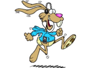 Sticker Custom Preview Image #021516 Animals Cartoons Rabbit Jogging