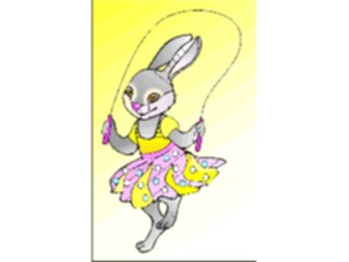 Sticker Custom Preview Image #021517 Animals Cartoons Rabbit Jumping Rope