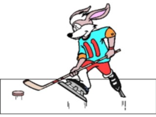 Sticker Custom Preview Image #021529 Animals Cartoons Rabbit Playing Hocky