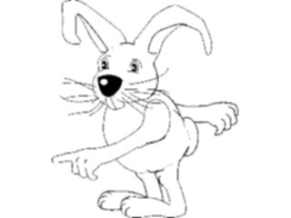 Sticker Custom Preview Image #021530 Animals Cartoons Rabbit Pointing1