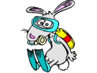 Sticker Custom Preview Image #021544 Animals Cartoons Rabbit Scuba