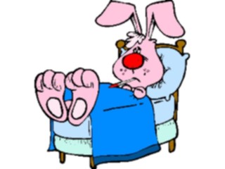 Sticker Custom Preview Image #021547 Animals Cartoons Rabbit Sick