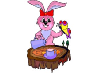 Sticker Custom Preview Image #021562 Animals Cartoons Rabbit Tea Party