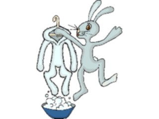 Sticker Custom Preview Image #021568 Animals Cartoons Rabbit Washing Fur