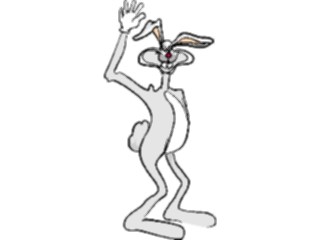 Sticker Custom Preview Image #021569 Animals Cartoons Rabbit Waving