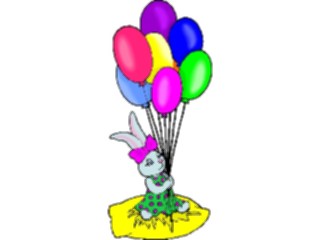 Sticker Custom Preview Image #021575 Animals Cartoons Rabbitwith Balloons