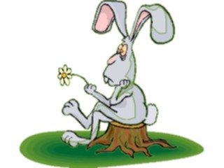 Sticker Custom Preview Image #021590 Animals Cartoons Rabbitwith Flower1