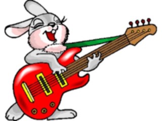 Sticker Custom Preview Image #021595 Animals Cartoons Rabbitwith Guitar