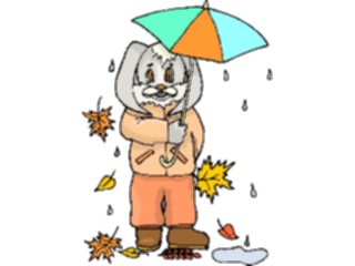 Sticker Custom Preview Image #021603 Animals Cartoons Rabbitwith Umbrella