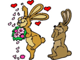 Sticker Custom Preview Image #021608 Animals Cartoons Rabbitsin Love