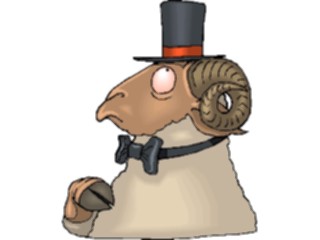 Sticker Custom Preview Image #021637 Animals Cartoons Ramwith Top Hat