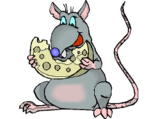 Sticker Custom Preview Image #021653 Animals Cartoons Rat Eating Cheese1