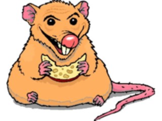 Sticker Custom Preview Image #021654 Animals Cartoons Rat Eating Cheese2