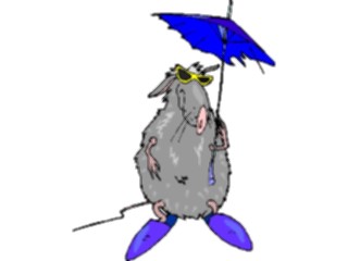 Sticker Custom Preview Image #021667 Animals Cartoons Rat Under Umbrella