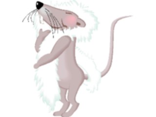 Sticker Custom Preview Image #021672 Animals Cartoons Ratwith Feather Boa