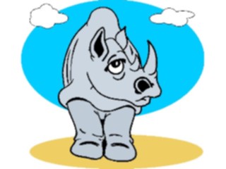 Sticker Custom Preview Image #021685 Animals Cartoons Rhino07