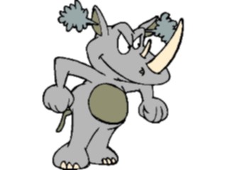 Sticker Custom Preview Image #021690 Animals Cartoons Rhino Angry2