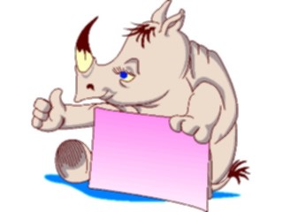 Sticker Custom Preview Image #021693 Animals Cartoons Rhino Frame