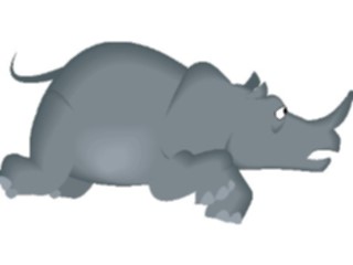 Sticker Custom Preview Image #021702 Animals Cartoons Rhino Running2