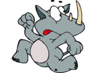 Sticker Custom Preview Image #021703 Animals Cartoons Rhino Running3